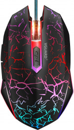 Ratón Gaming VGUARD con Cable: 4 DPI Ajustables hasta 2400 y Luces RGB - Versión Mejorada en Negro
