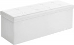 Puff almacenaje SONGMICS de 120 L y 300 kg en blanco para cualquier habitación