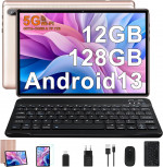Tablet FACETEL Q6 de 10 Pulgadas Android 13 - 12GB RAM + 128GB ROM, 5G WiFi, en Oro Rosa