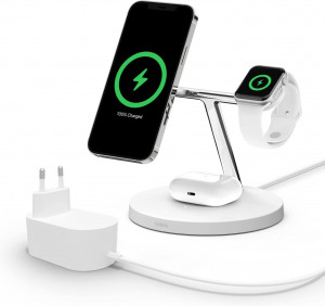 Belkin BoostCharge PRO - Cargador Inalámbrico 3 en 1 con MagSafe
