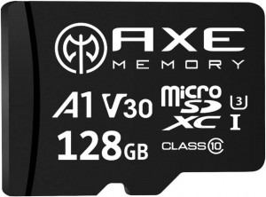 Tarjeta de memoria microSDXC AXE de 128 GB + adaptador SD
