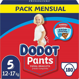 Dodot Bebé Pants Talla 5 - Pack Mensual de 180 Pañales con Ajuste 360°