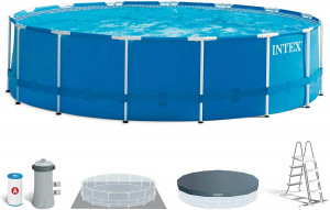 Piscina desmontable metal frame Intex 457x122 cm 16.805 litros color Azul y blanco