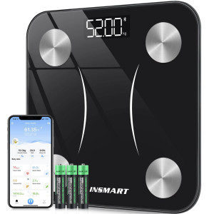 Báscula de baño inteligente INSMART con 13 monitores de composición corporal y conexión Bluetooth