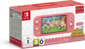 Nintendo Switch Lite Coral + Animal Crossing New Horizons + 3 Meses Nintendo Shop Online