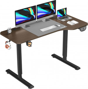 Escritorio Elevable Eléctrico Dripex Tamaño 160x75x71-117 cm, Nuez