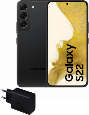 Samsung Galaxy S22 5G (256 GB) + Cargador: El smartphone Android libre de alta gama en color negro