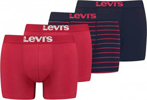 Pack de 4 Levi's Boxers Vintage de Rayas Sólidas para Hombre talla S color Rojo/Negro