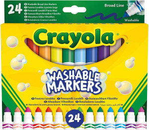 Set de 24 Rotuladores Lavables Crayola para Niños, Punta Gruesa y No Tóxicos, Apto desde 3 Años