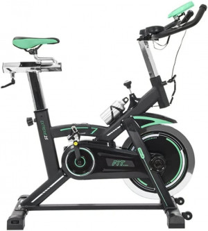 Bicicleta estática Cecotec Indoor Extreme 25 con pantalla LCD y pulsómetro color Negro/Gris/Verde