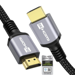 Cable Anhuicco HDMI 2.1 Certificado 4K 8K: 2m, 48Gbps, HDR, ARC, 3D, DTS:X, Dolby