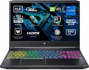 Acer Predator Helios 300 PH315-54: laptop gaming de 15.6" con i7, RTX 3060, 32GB RAM y 1TB SSD