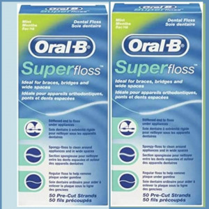 Hilo dental Oral B Pre-Cortado Superfloss: Limpieza dental fácil y efectiva en paquete de 2
