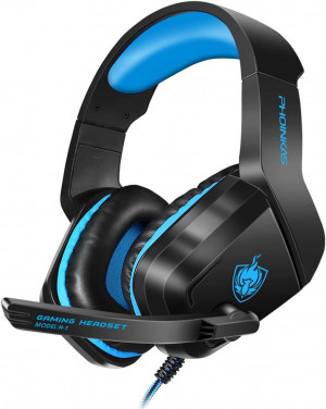 Auriculares Gaming YOTMS H1 con Sonido 3D Premium para Consolas y PC en Azul