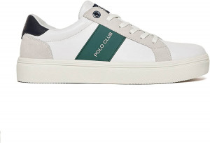 Zapatilla clásica de piel Polo Club para hombre talla 46 EU color blanco y verde