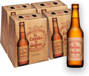 La Estrella de Galicia: Pack de 24 botellas de cerveza de 330 ml para disfrutar en casa