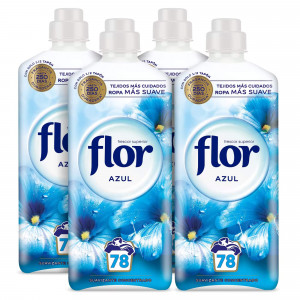 Flor Azul Suavizante Concentrado para la ropa 4 botellas