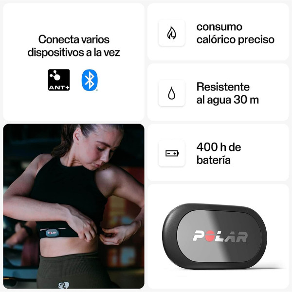 Sensor de Frecuencia Cardíaca Polar H9 Negro