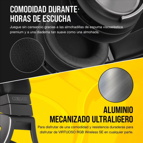 Auriculares inalámbricos para juegos CORSAIR VIRTUOSO RGB SE color Gris Plomo
