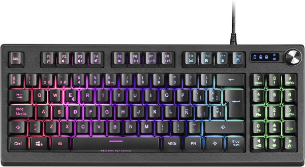 Mars Gaming MKREVOES, Teclado Compacto con Iluminación RGB