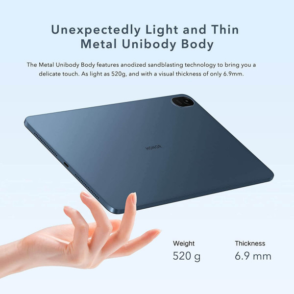 Tablet HONOR Pad 8: Pantalla 2K 12" con 6GB+128GB, 8 altavoces y batería de 7250mAh (Azul)