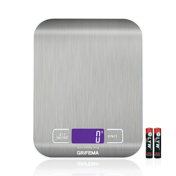 GRIFEMA GA2002 - Báscula de Cocina 5 kg/11 lbs, Azul